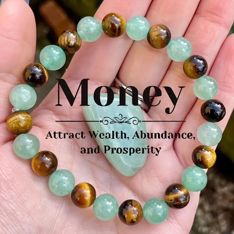 Unique Natural Tigereye Green Aventurine Fortune Bracelet