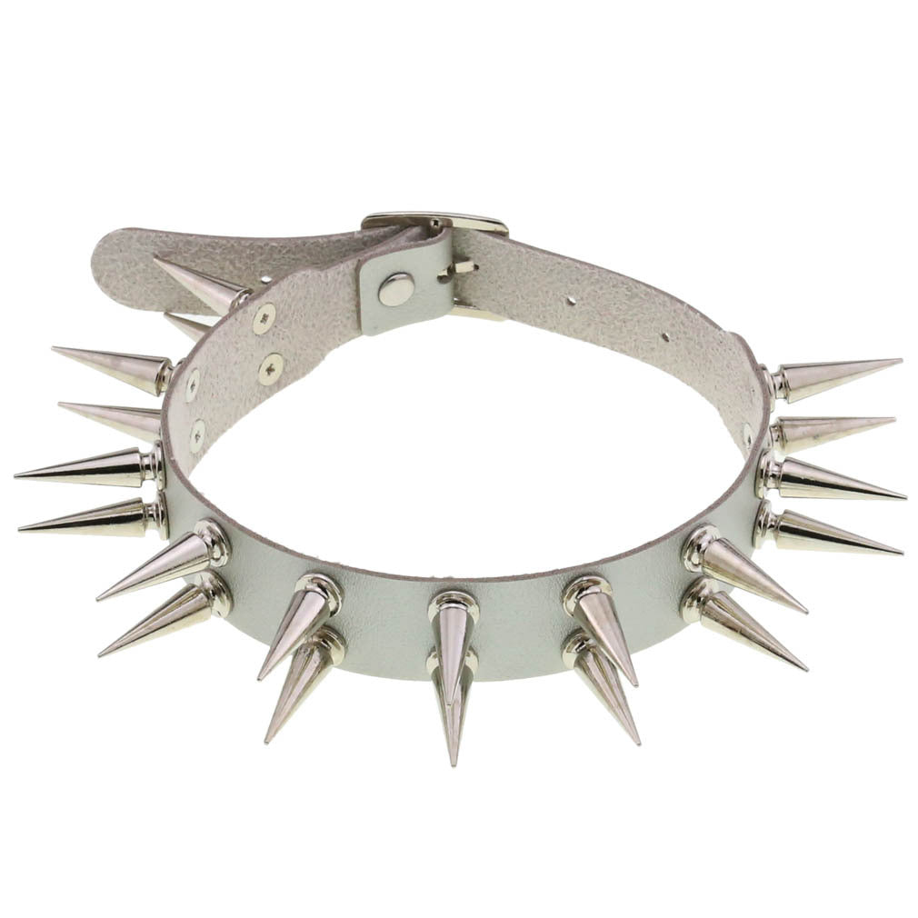 Creative Double Row Rivet Pointed Nail Collar