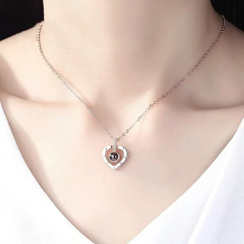 Women's Korean Creative Personality Sweet Loving Heart Fashionable Elegant Chain Drawable Necklace
