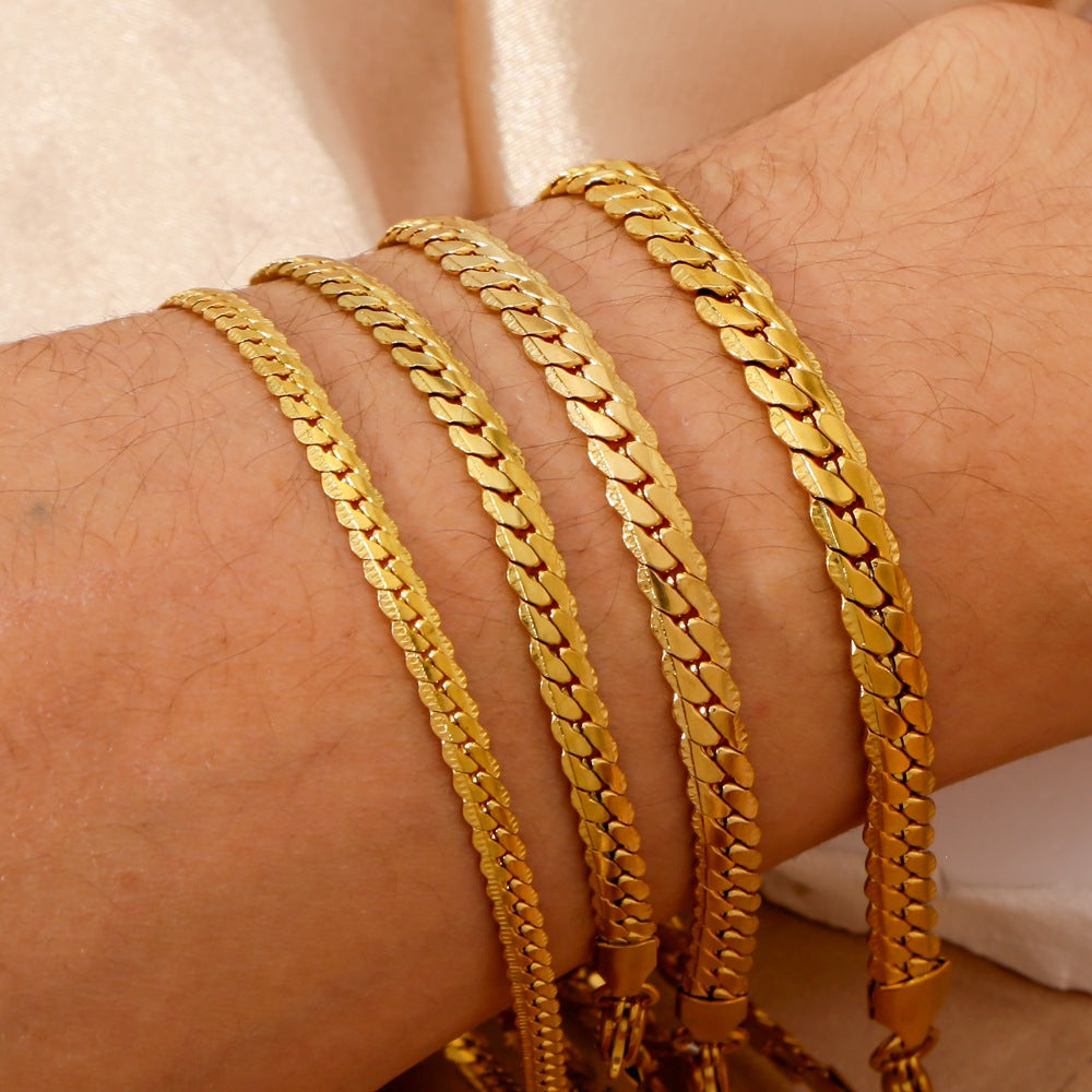 Encrypted Embossed Does Not Fade Niche Personality Electroplated Unisex Bracelet