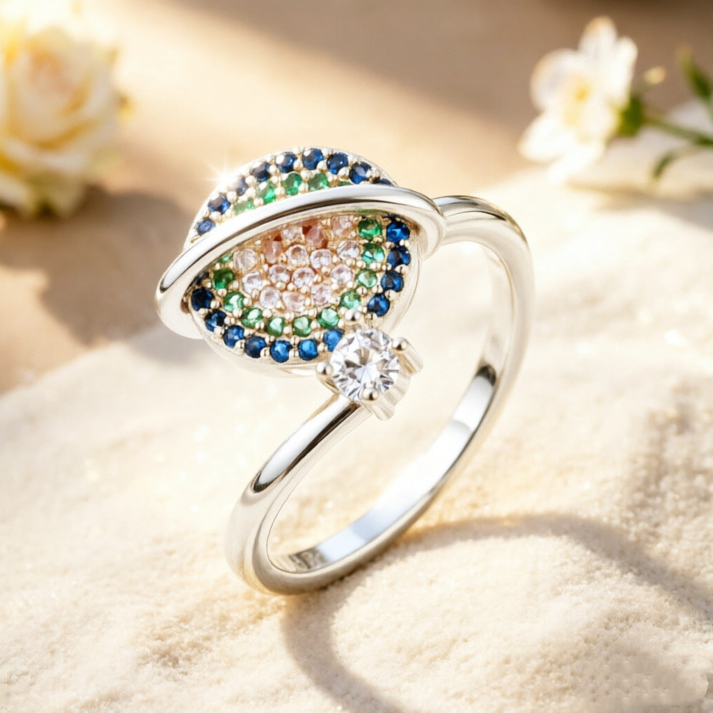 Sunflower Spinning Female Design Sense Fashion Ring