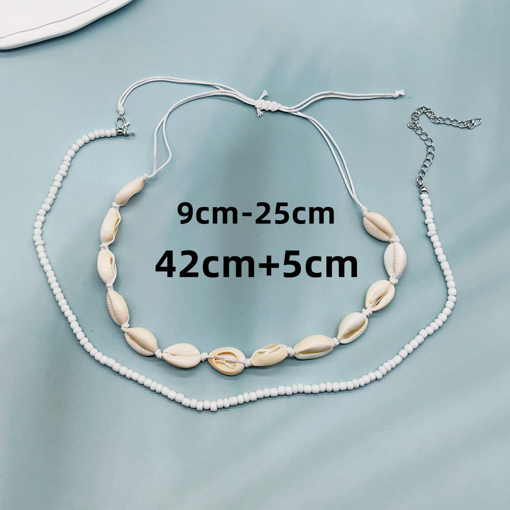 Women's Clavicle Chain Bohemian Style Bead Shell Necklace