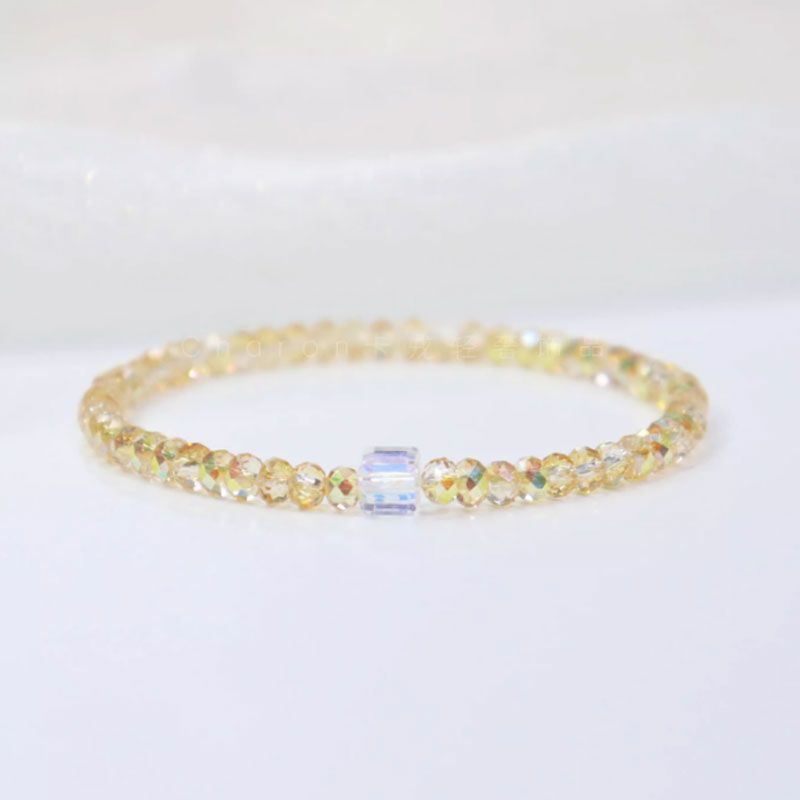 Women's Korean Elegant Couple Crystal Beaded Elastic Bracelet