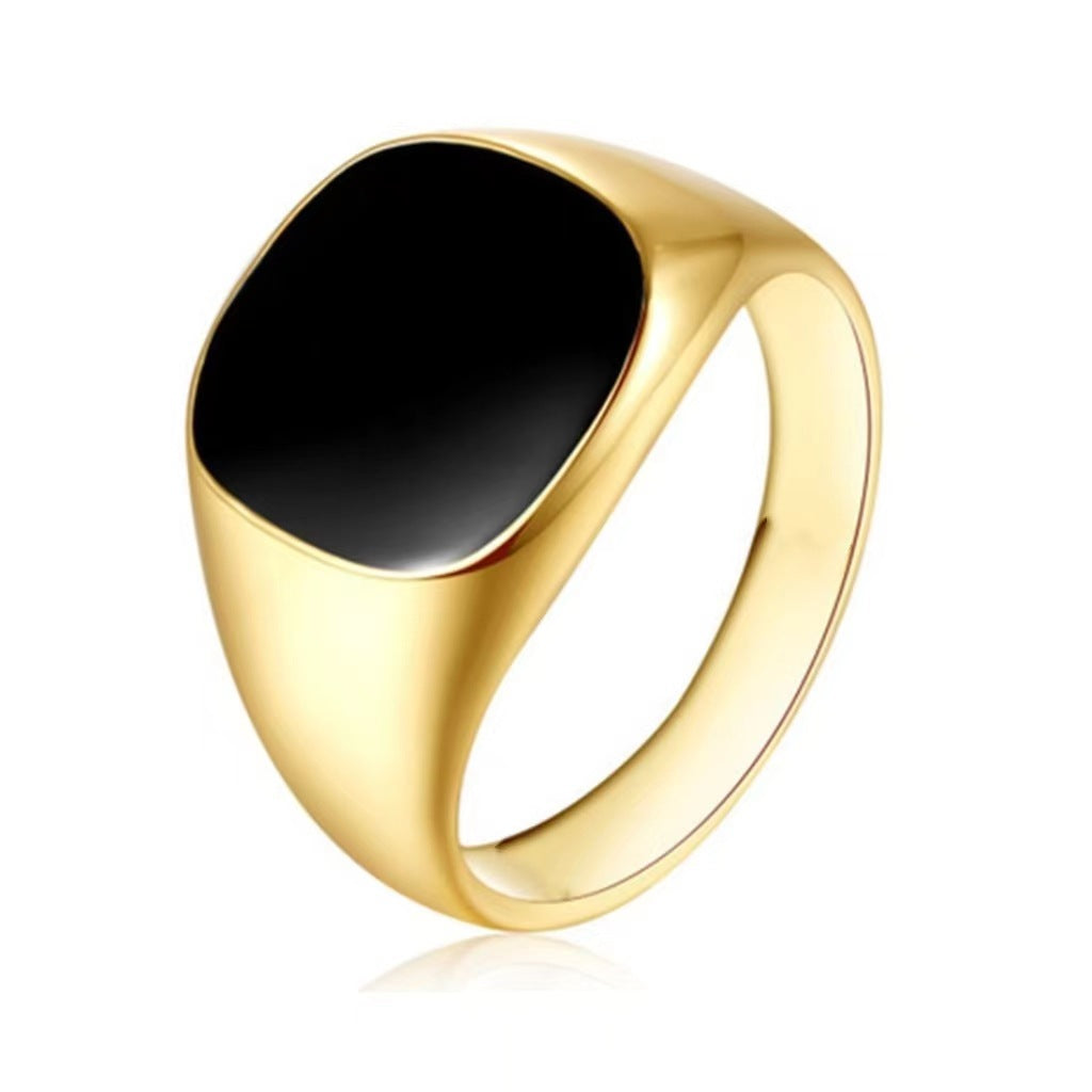 New Personalized Round Square Drip Popular Ring