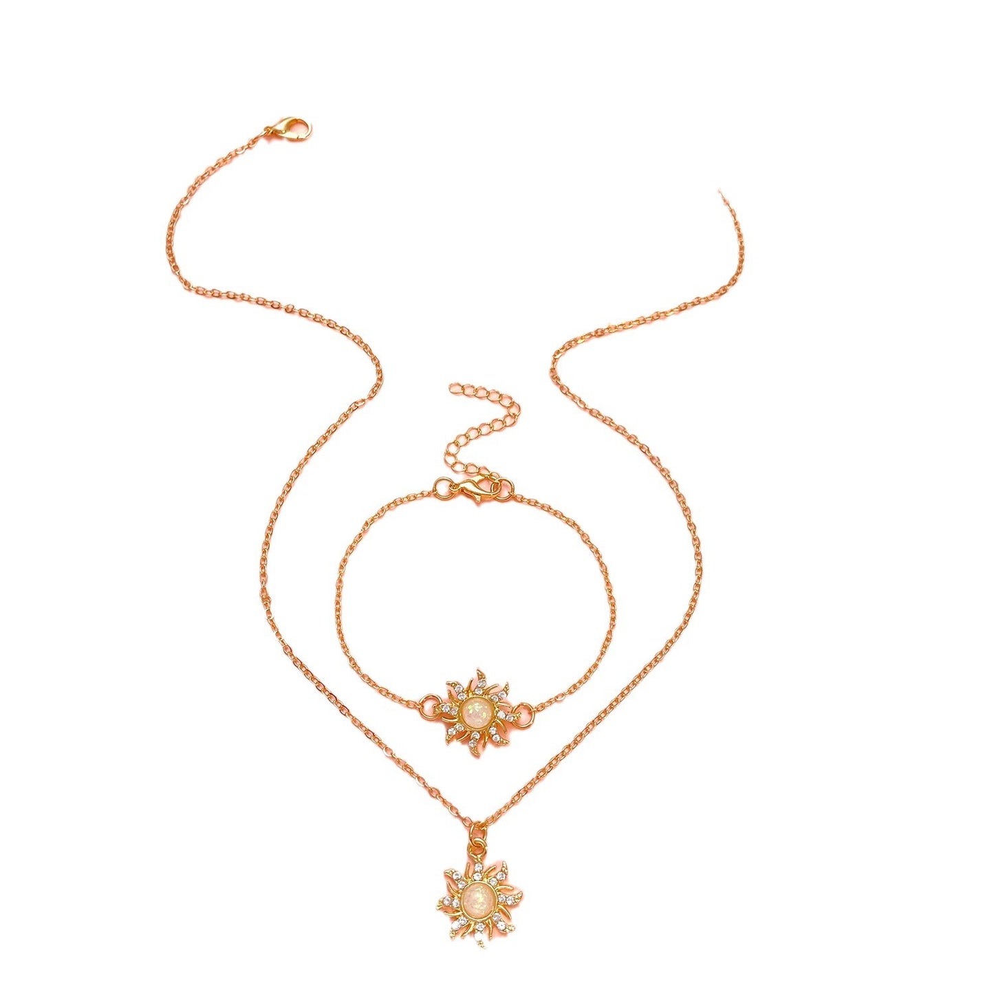 Fashion Vintage Dopamine Barbie Princess Opal Jewelry Set