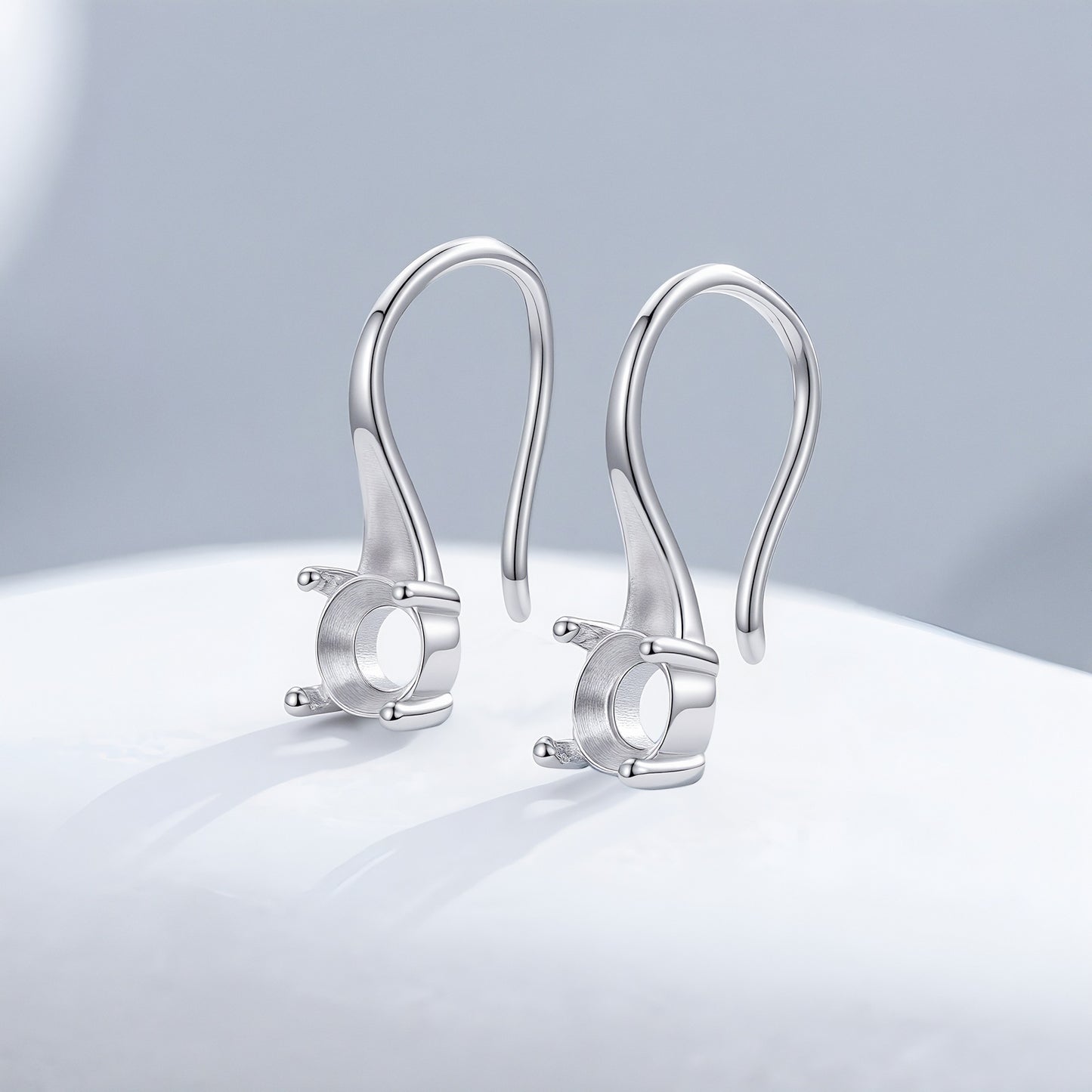 Entire Sterling Sier Minimalist Air Rhinestone Earrings