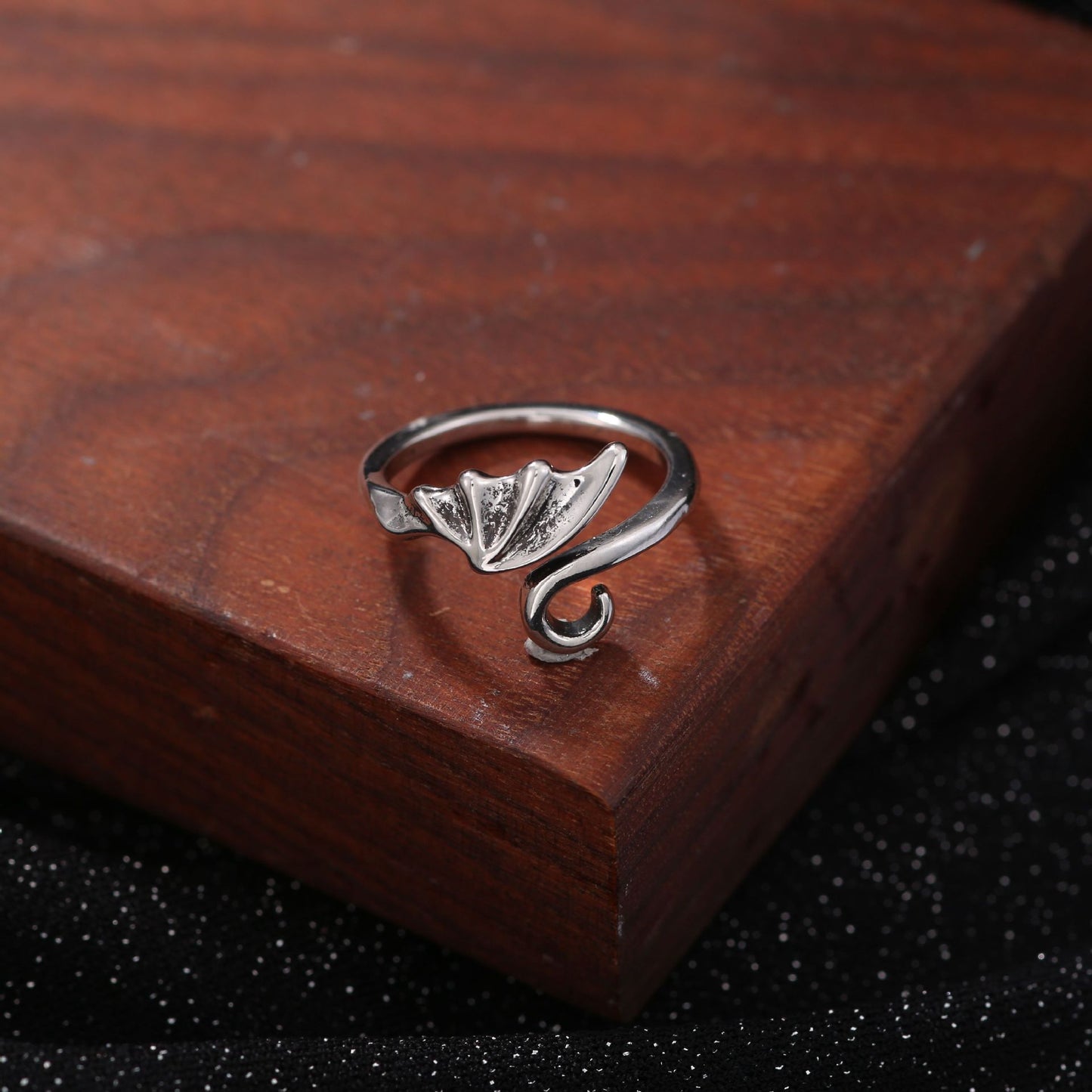Men's Retro Trendy Sier Open Single Lucky Rings