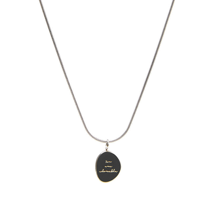 Letter Irregular Round Sweater Chain Simple Dignified Clavicle Female Niche Pendants