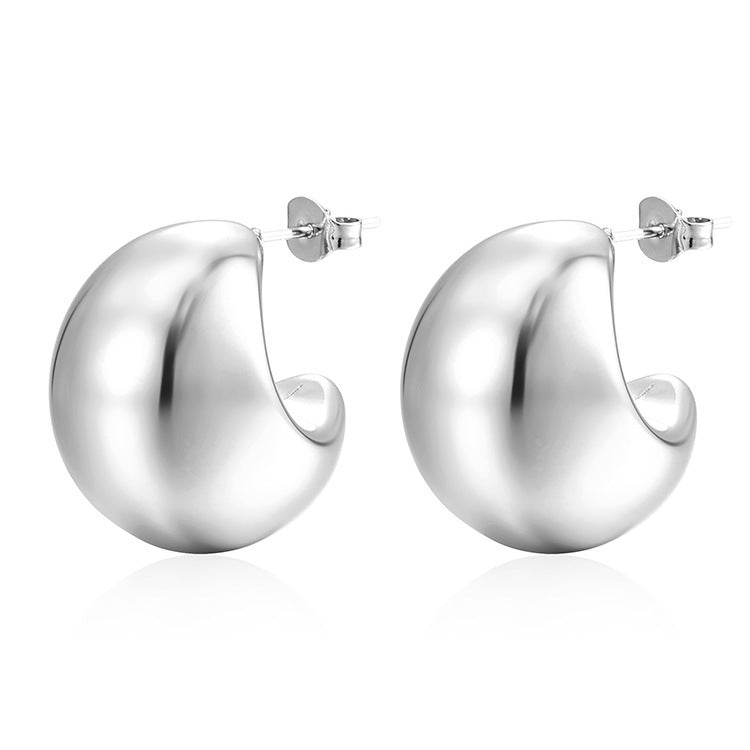 Titanium Steel Hollow Furnace Real Gold Stainless Multiple Glossy Earrings