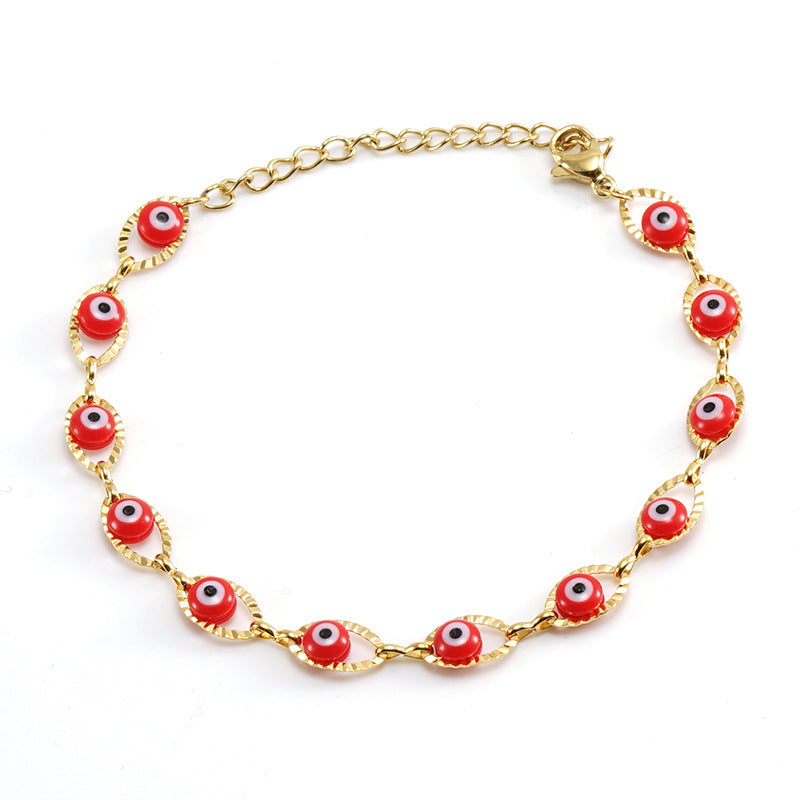 Personality Turkish Devil's Eye Electroplated Stainless Bracelet