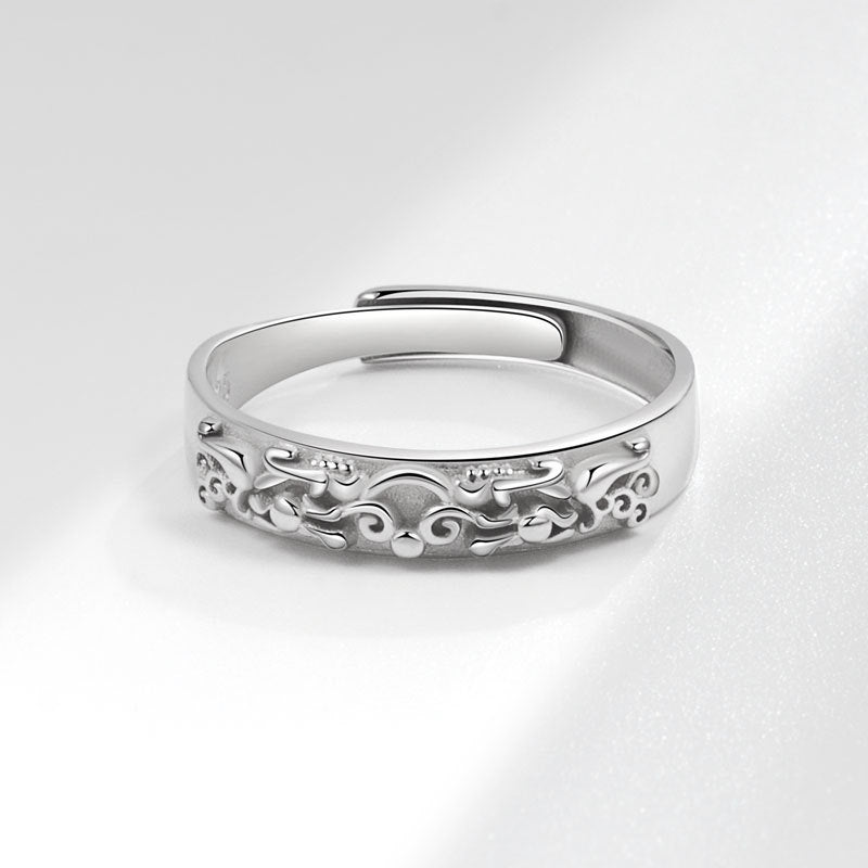 Style Relief Three-dimensional Money Drawing Luck Rings