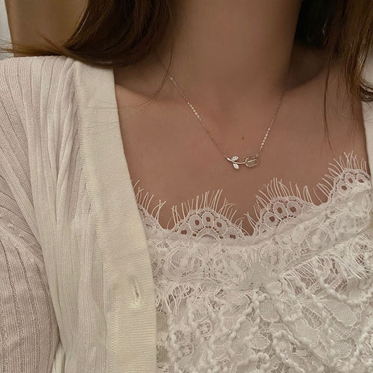 Women's Style Imitation Cat Eye Elegant High Sense Clavicle Chain Birthday Necklace