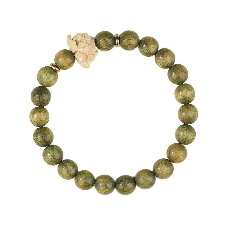 Chinese Natural Green Sandalwood Rosary Beads Argentina Wooden Bracelet