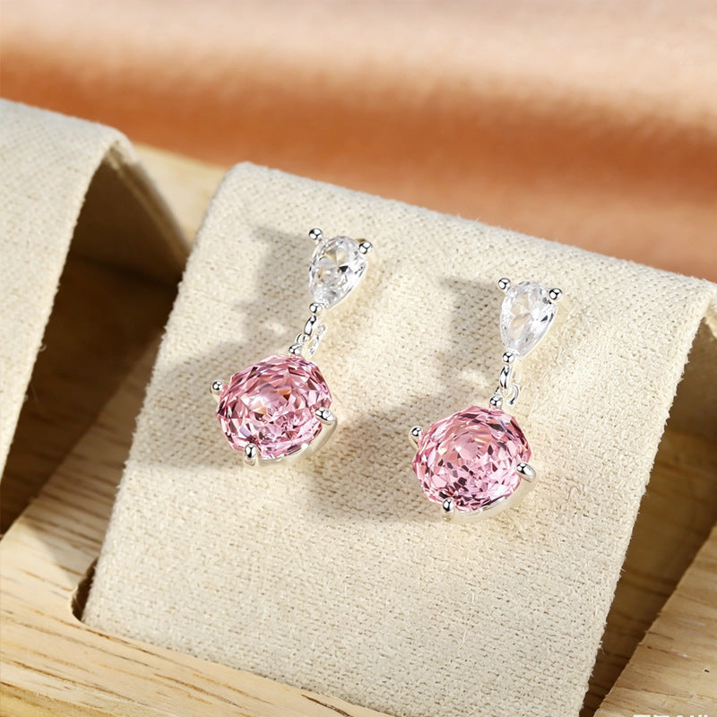 Summer Colorful Millennium Rose Cut Zircon Light Luxury Earrings