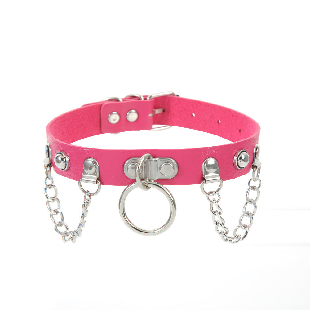 Women's Band Chain Design Leather High-grade Punk Necklaces