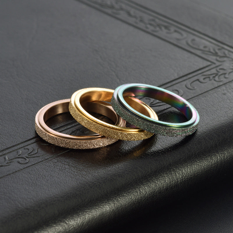 Women's & Men's Frosted Simple Light Luxury Style Engagement Rings