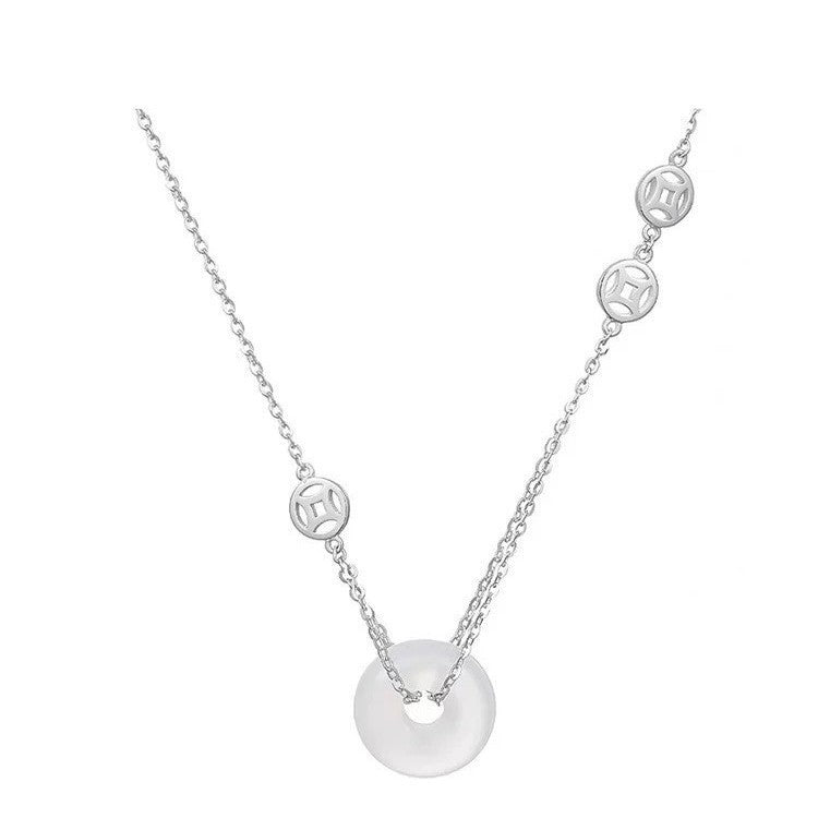 Women's Style Jade Safety Knot For Niche Design Clavicle Chain Necklaces