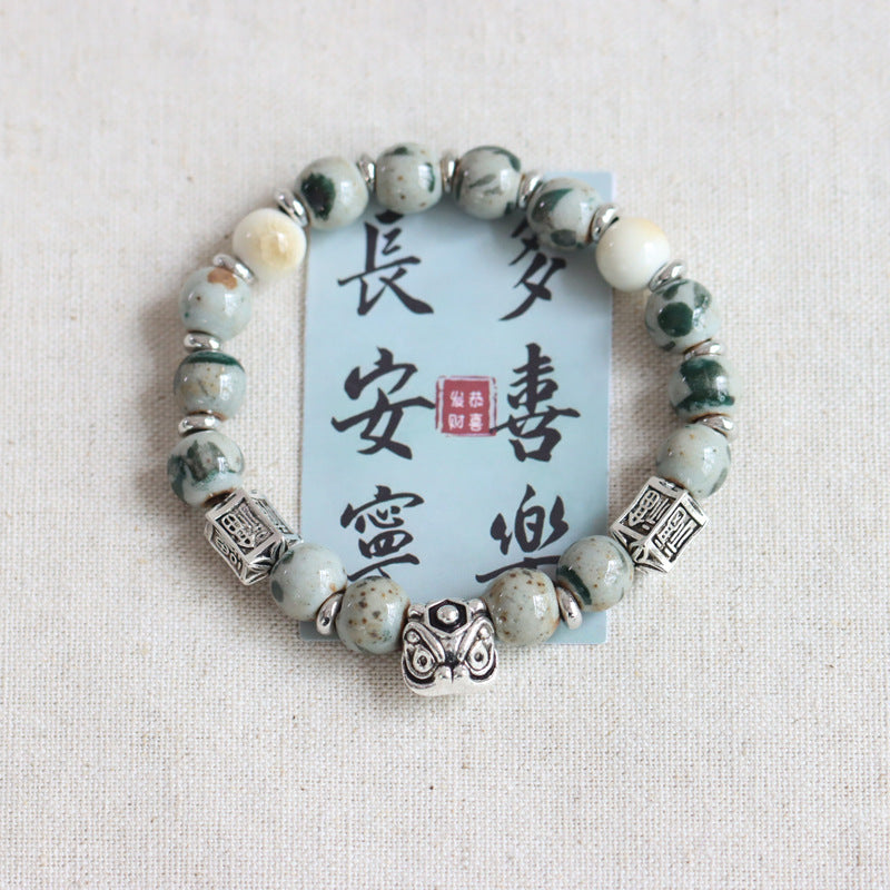 Chinese Ceramic Ethnic Style National Porcelain Bracelets