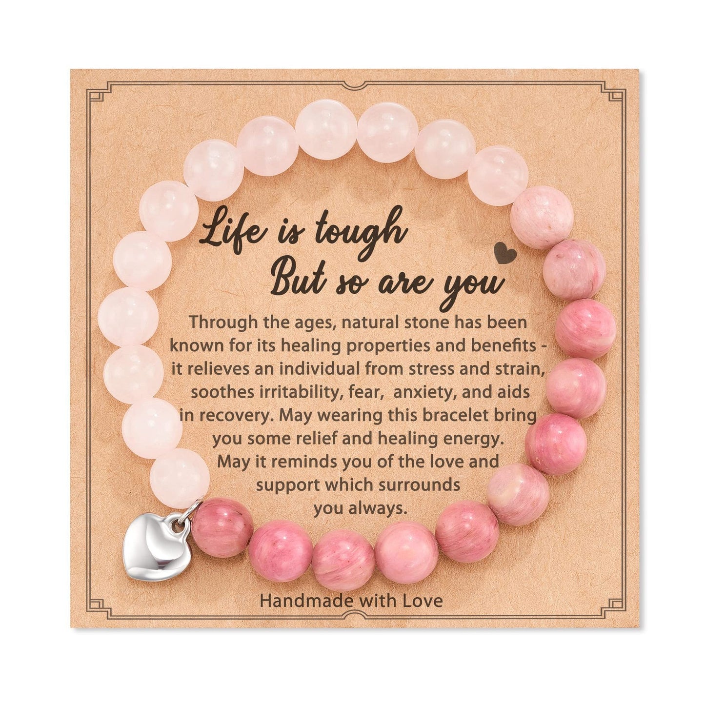 Pink Zebra Love Handmade Beaded Christmas Holiday Bracelets