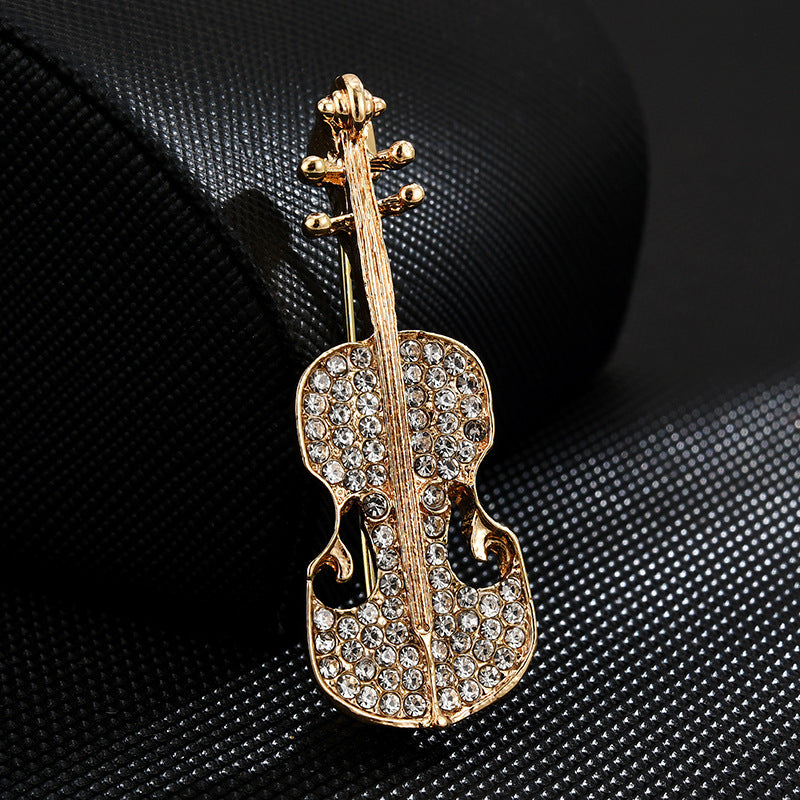 White Rabbit Note Rose Clothes Pin Brooches