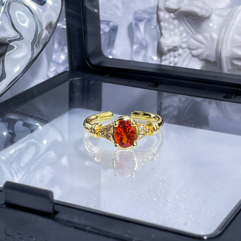 High-grade Red Diamond Open Female Minority Sweet Rings