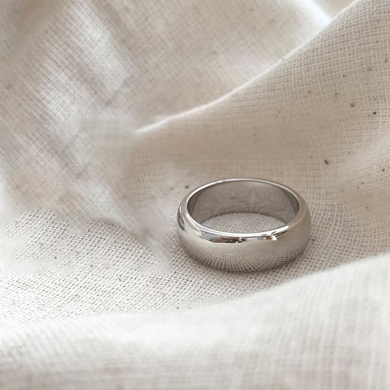 Simple Korean Glossy Couple Support Personality Ring