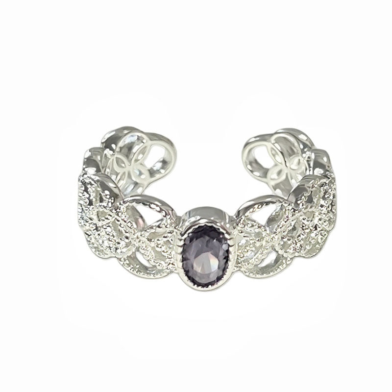 Purple Romantic Fantasy Diamond Sweet Female Niche Butterfly Ring