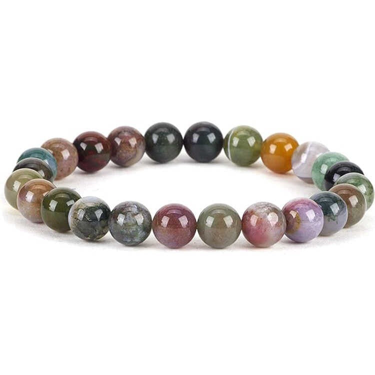 Women's Natural Pink Crystal Agate Tiger Eye Bracelet