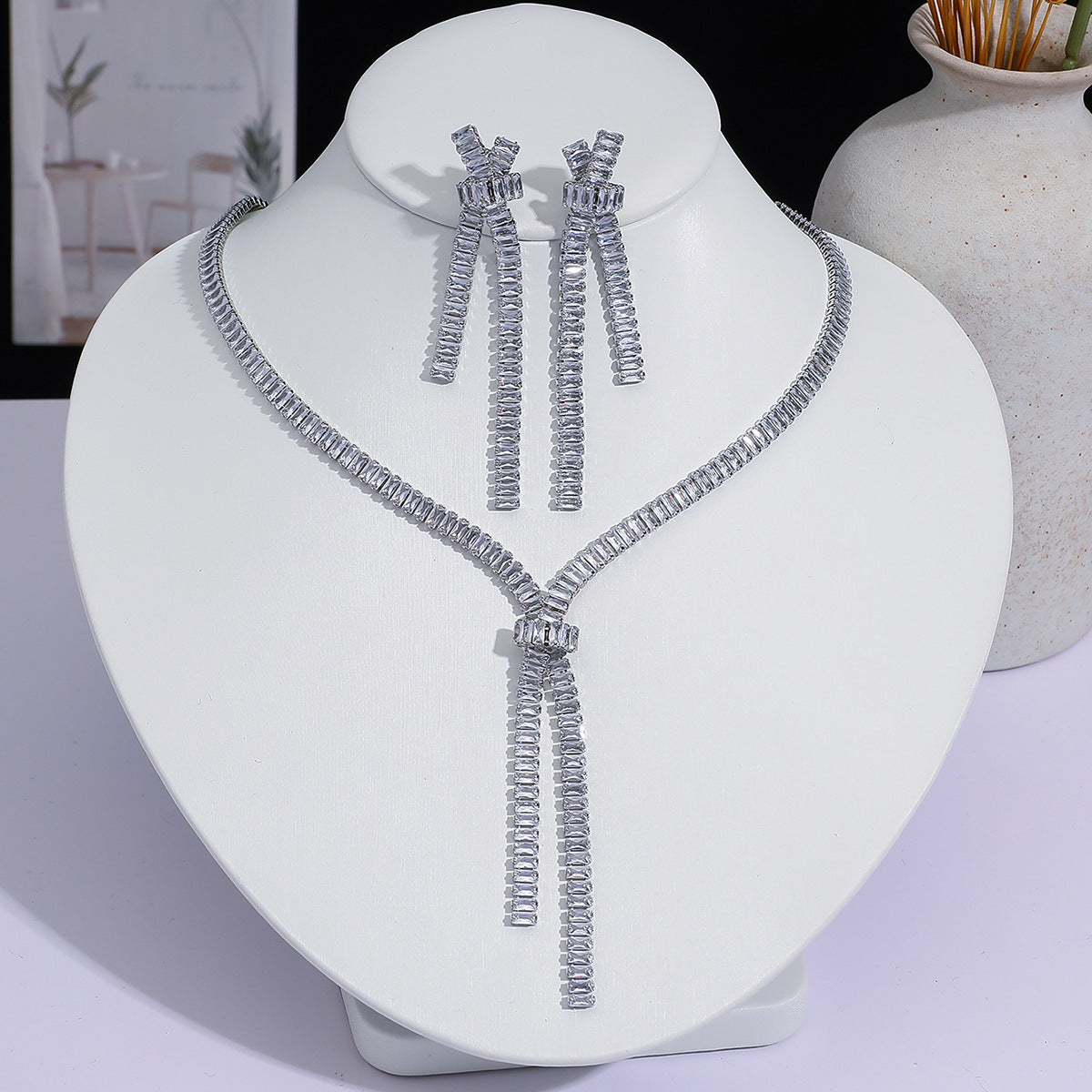 Full Diamond Drop-shaped Temperament The Dinner Party Jewelry Set