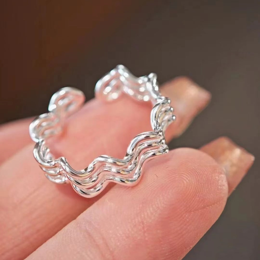 Type Geometric Wave Female Simple Fashion Rings