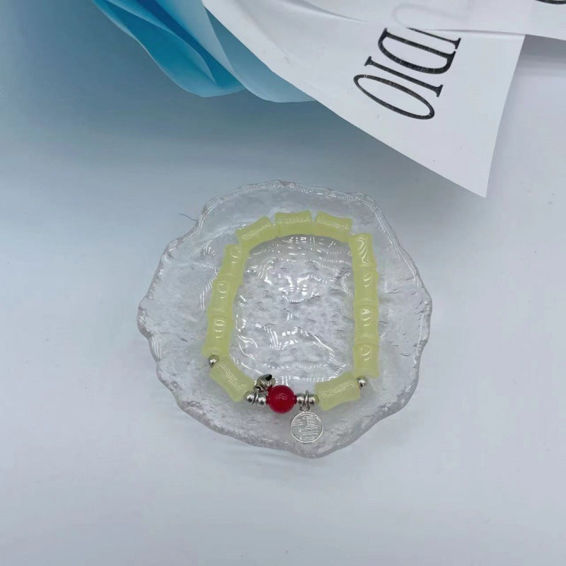 Camellia Little Daisy Crystal Girlfriends Color Glass Chipping Bracelet