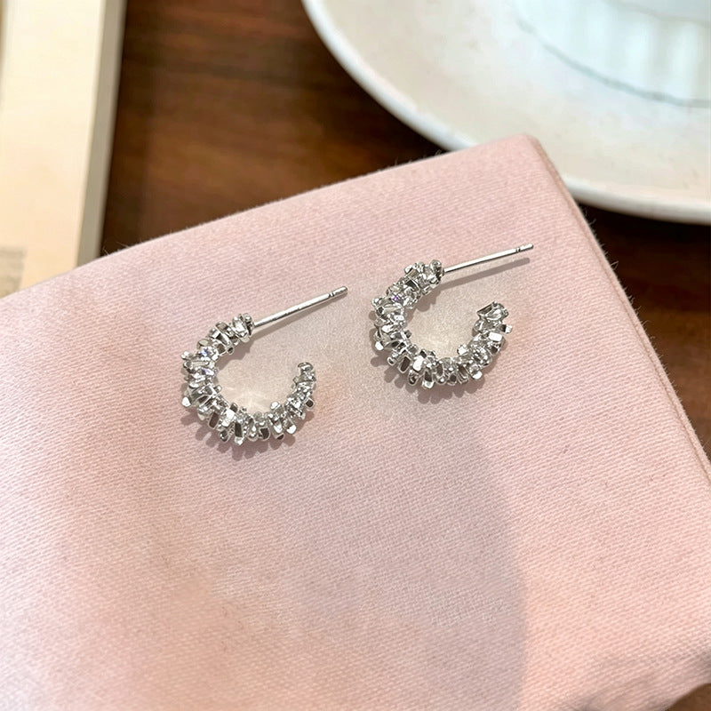 Women's Sparking Zirconium Pearl Light Luxury High-grade Unique Beautiful Stud Earrings