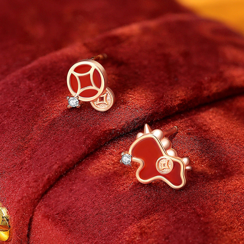 Sterling Sier National Fashion Chinese Zodiac Earrings