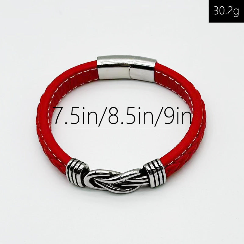 Men's Stainless Steel Leather Small Commodity Bracelets