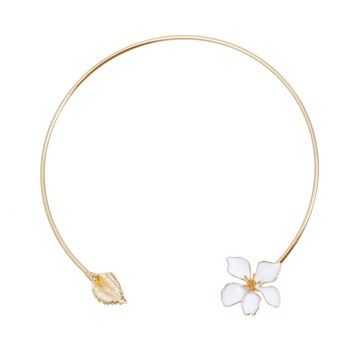 Lux Enamel Flower Female Gentle Temperament High Collar