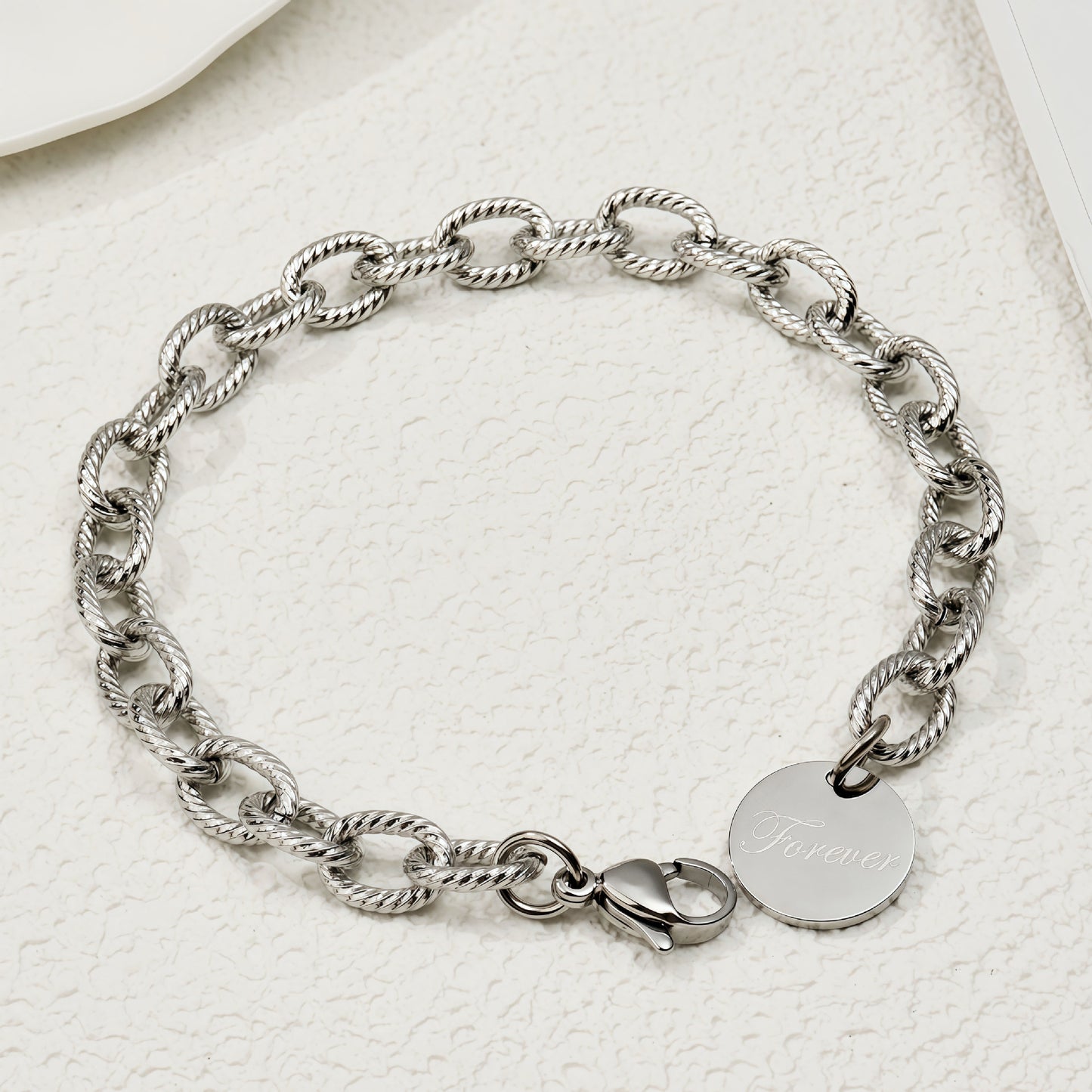 Colors Optional Eternal English Letter Stainless Steel Bracelet