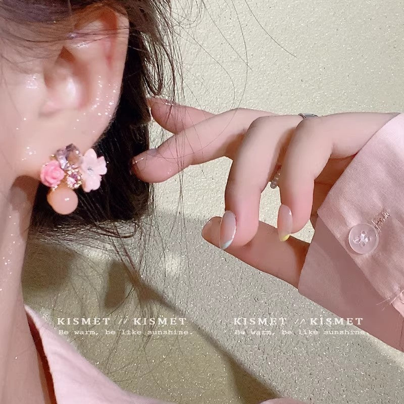 Women's Flower Bloom Unique Pink High-grade Vacation Earrings