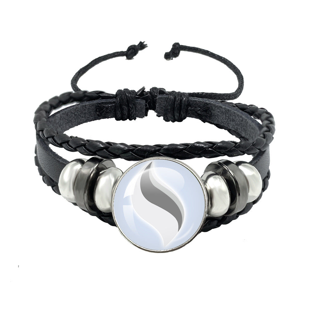Women's & Men's Leather Time Stone Woven Hand Jewelry Bracelets