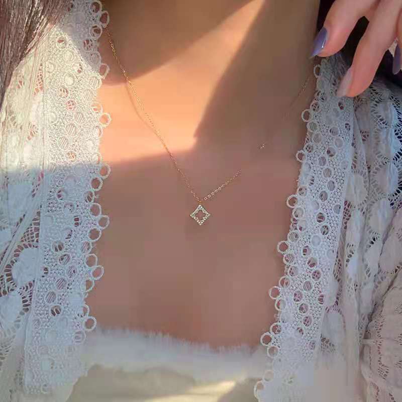 Full Diamond Mori Style Summer Fresh Clavicle Chain Light Luxury Necklaces