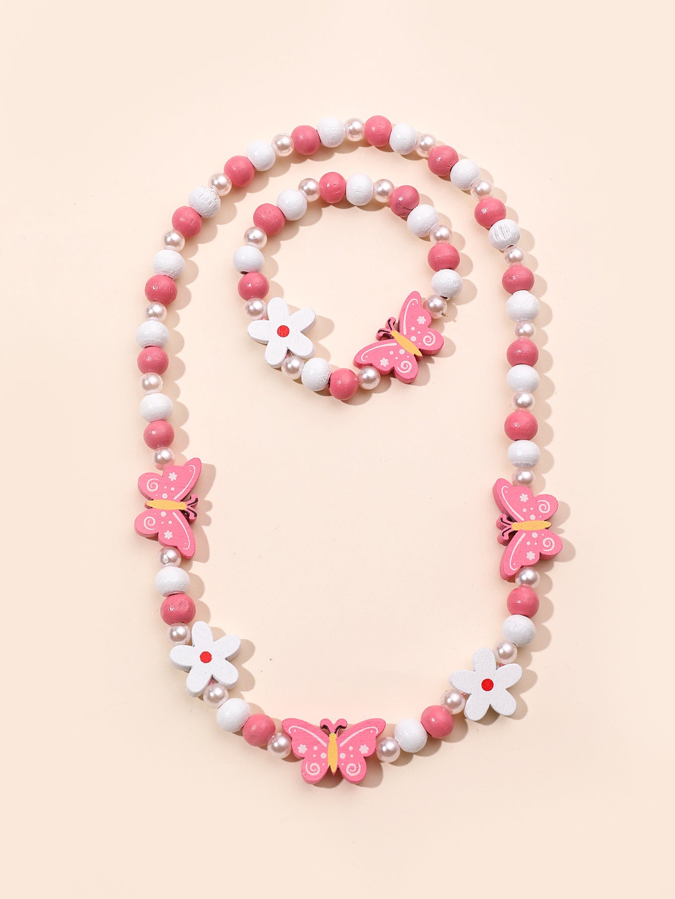 Children's Mixed Color Beaded Wooden Bead Handmade Bracelets