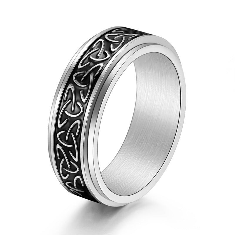 Women's & Men's Celtic Knot Stainless Steel Brushed Rotatable Ring