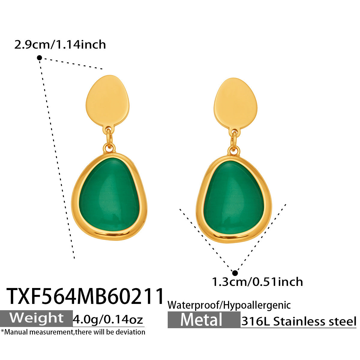 Li Affordable Luxury Style Cut Water Drop-shaped Opal Female Stainless Necklaces