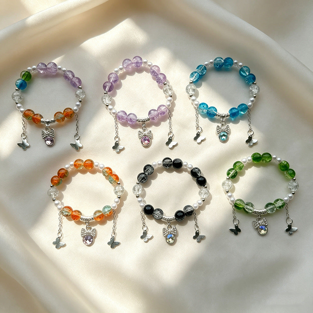 Glass Female Crystal Bow Cultural Creative Scenic Spot Bracelets