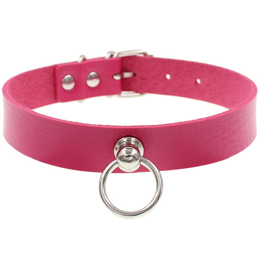 Environmental Protection Leather Soft O-shaped Circle Neckband Punk Gothic Neck Necklace