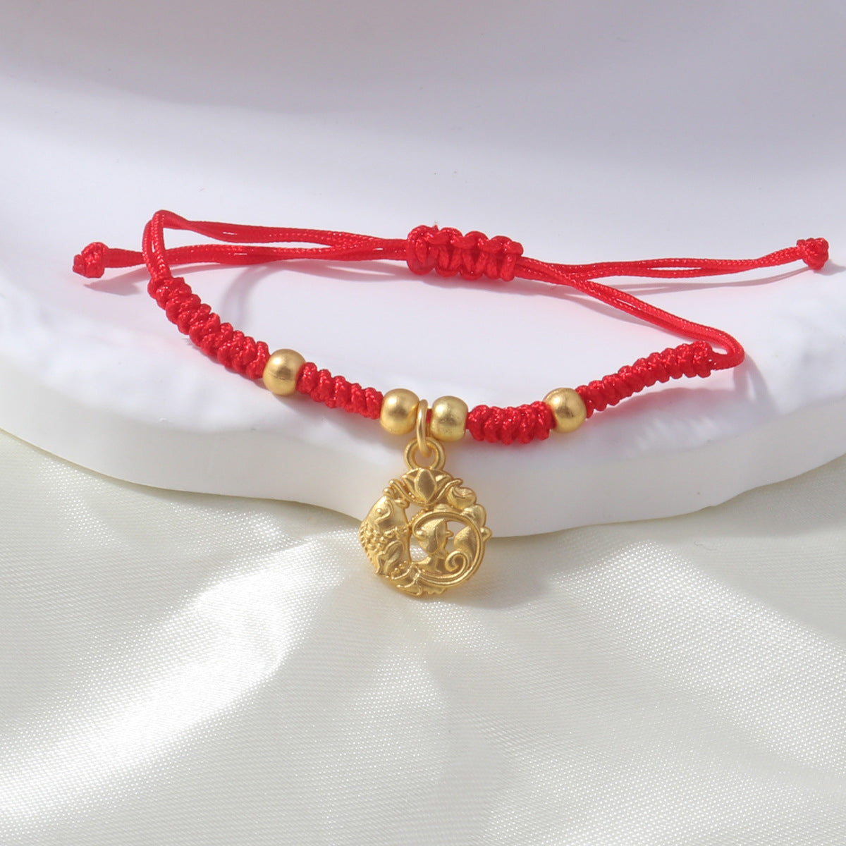 Braided Red Rope Auspicious Language Butterfly Fortune Cat Safe Joy Bracelets