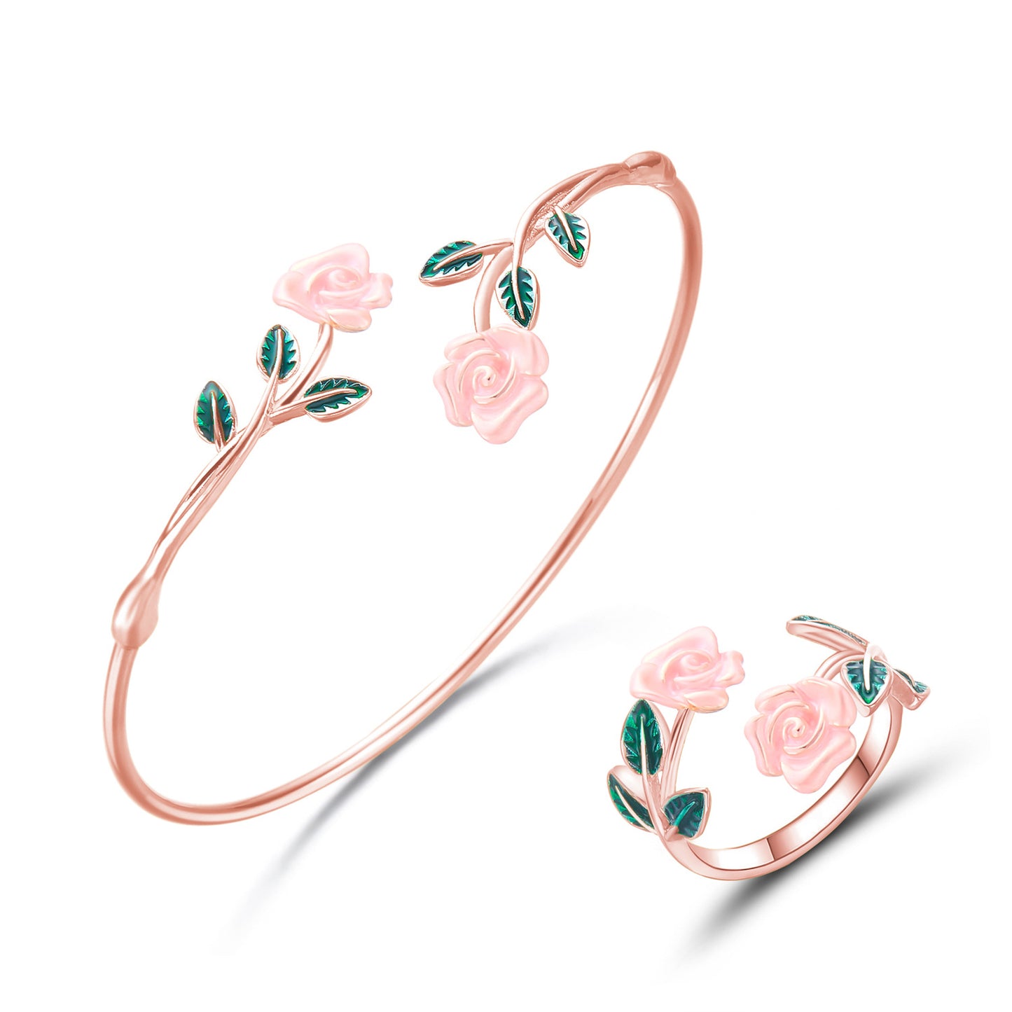 French Romantic Oil Dripping Red Rose Flower Design Light Luxury Bracelets