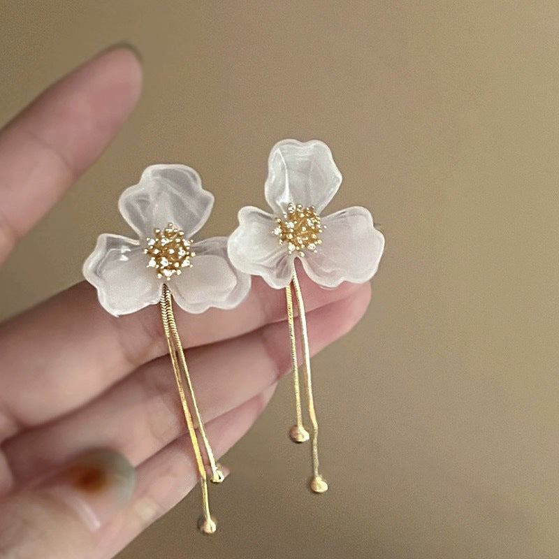 Women's Flowers Heart Pearl Minority Fashion Artistic Earrings