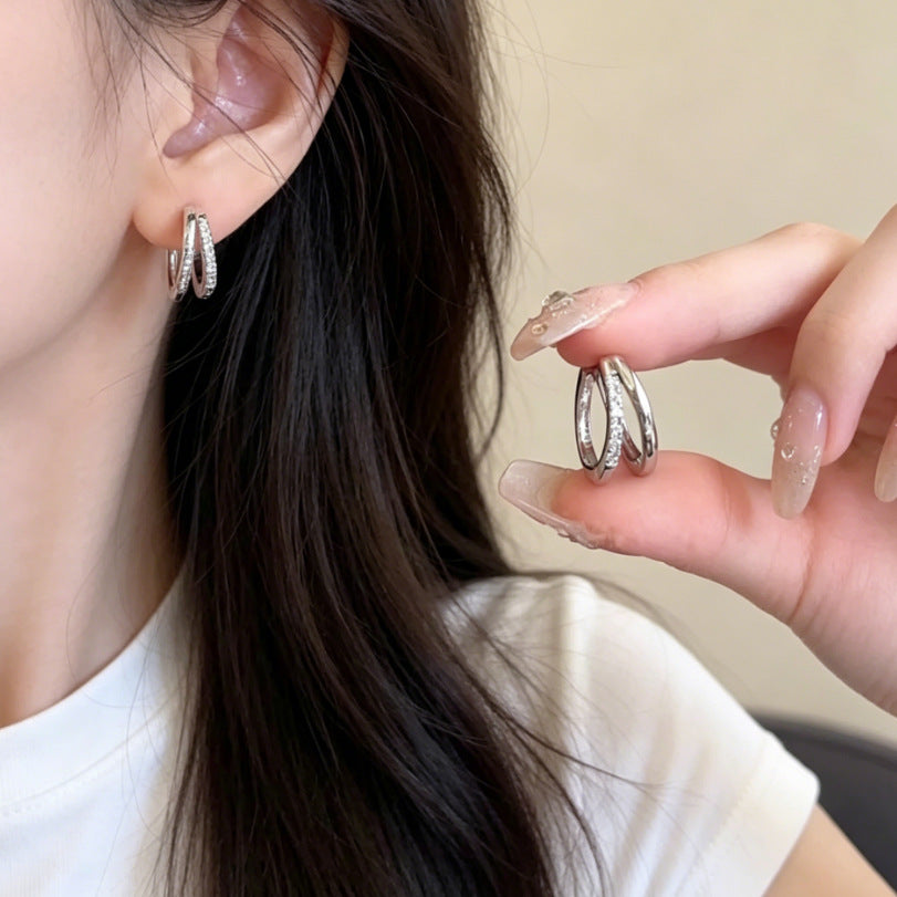 Women's Diamond For Chic Elegant Fresh Sweet Stud Earrings