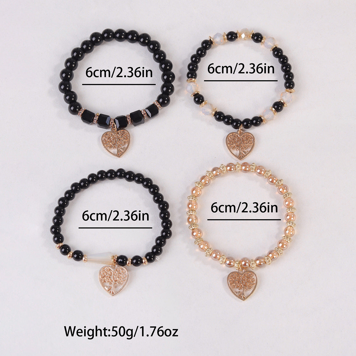 Bohemian Style Crystal Love Tree Of Life Creative Bracelet