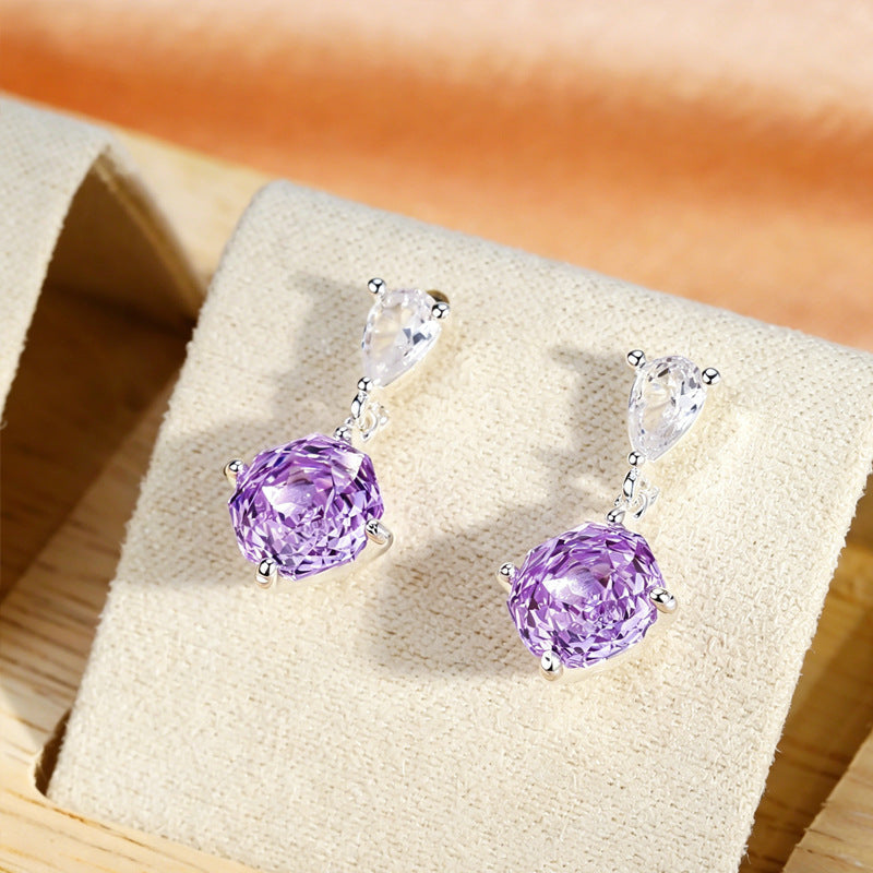 Summer Colorful Millennium Rose Cut Zircon Light Luxury Earrings